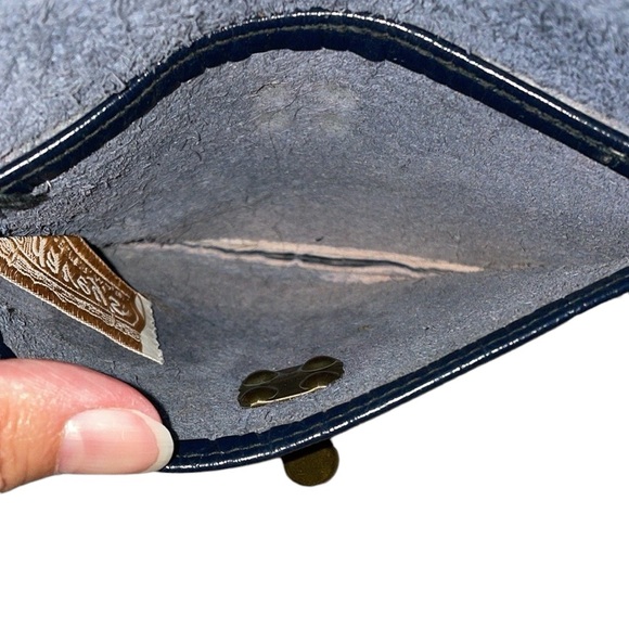 Vintage Davey’s of Worcester Mass. Black Pebbled Real Leather Small Clutch - Picture 4 of 14